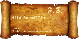 Hild Borbála névjegykártya
